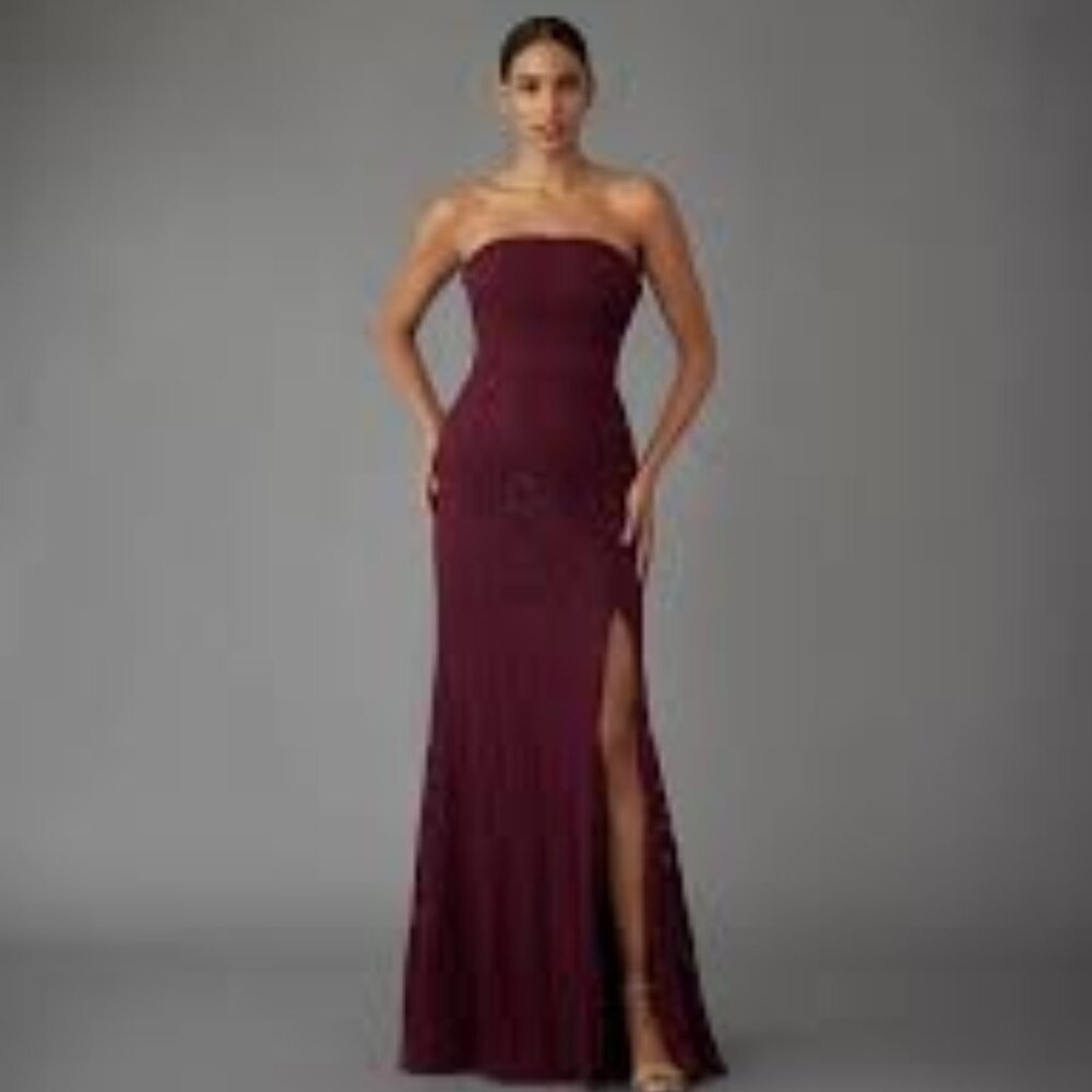 Hayley Paige Occasions Red Strapless Sequin Gown